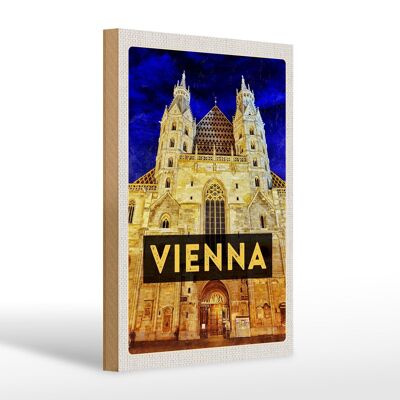 Cartello in legno da viaggio 20x30 cm Vienna Austria Cattedrale di Santo Stefano