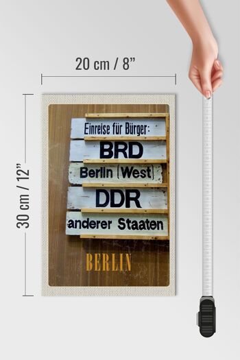 Panneau en bois voyage 20x30cm Berlin DE BRD GDR West photo 4