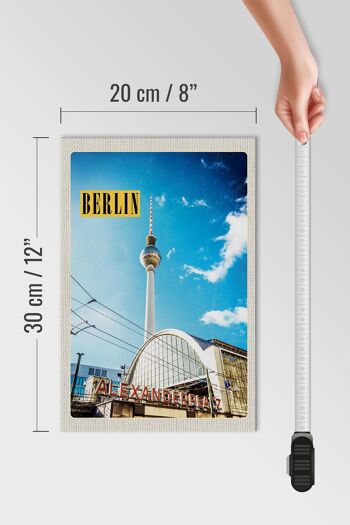 Panneau en bois voyage 20x30cm Berlin Allemagne Tour de télévision Voyage 4
