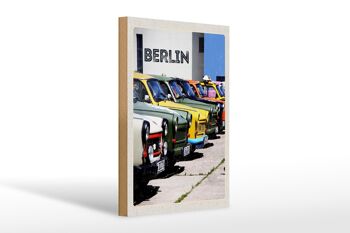 Panneau en bois voyage 20x30cm Berlin Allemagne voiture vintage 1