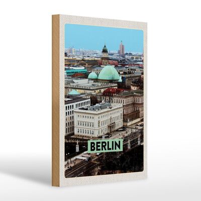 Panneau en bois voyage 20x30cm Berlin Allemagne vue Berlin