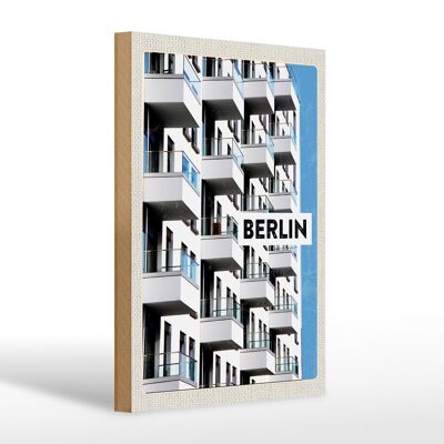 Cartel de madera viaje 20x30cm Berlín Alemania Nuevo edificio Viaje