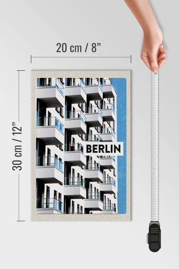 Panneau en bois voyage 20x30cm Berlin Allemagne New Building Trip 4