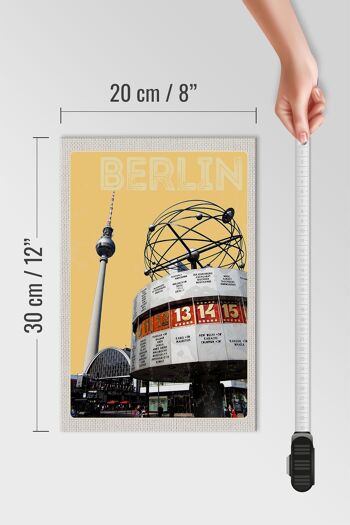 Panneau en bois Voyage 20x30cm Place du centre-ville de Berlin Allemagne 4