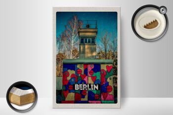 Panneau en bois voyage 20x30cm Berlin Allemagne peinture colorée 2