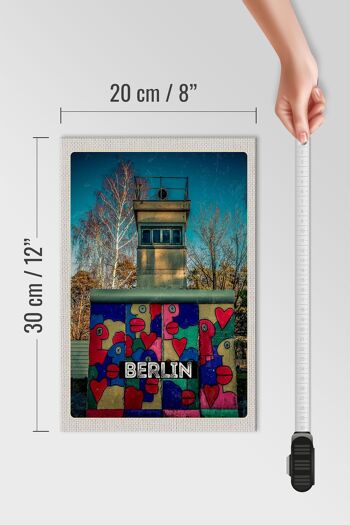 Panneau en bois voyage 20x30cm Berlin Allemagne peinture colorée 4