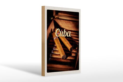 Holzschild Reise 20x30cm Cuba Karibik Cubanische Zigarette
