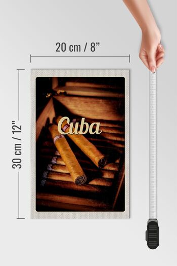 Panneau en bois voyage 20x30cm Cuba Caraïbes cigarette cubaine 4
