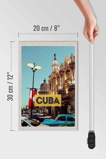 Panneau en bois voyage 20x30cm Cuba Caraïbes centre ville vacances 4