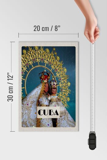 Panneau en bois voyage 20x30cm Cuba Reine des Caraïbes en statue 4