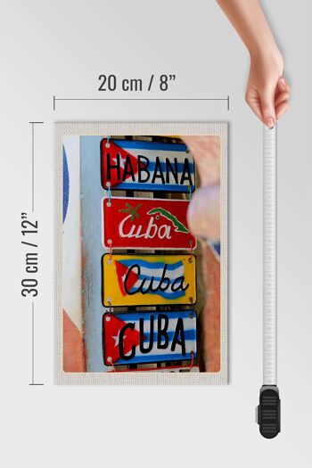 Panneau en bois voyage 20x30cm Cuba Caraïbes Habana destination de voyage 4