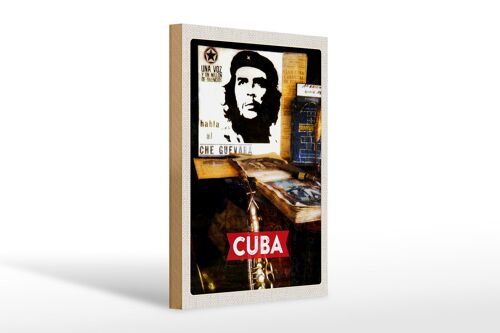 Holzschild Reise 20x30cm Cuba Karibik Che Guevara Demokratie