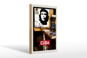 Panneau en bois voyage 20x30cm Cuba Caraïbes Che Guevara Démocratie 1