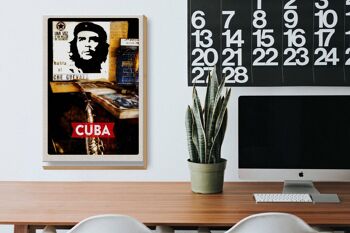 Panneau en bois voyage 20x30cm Cuba Caraïbes Che Guevara Démocratie 3