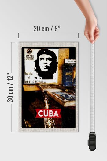 Panneau en bois voyage 20x30cm Cuba Caraïbes Che Guevara Démocratie 4