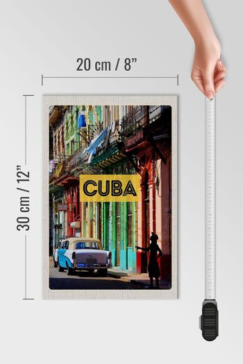Panneau en bois voyage 20x30cm Cuba Caraïbes voiture vintage maison ruelle 4