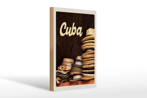 Holzschild Reise 20x30cm Cuba Karibik Hut Urlaub Ferien