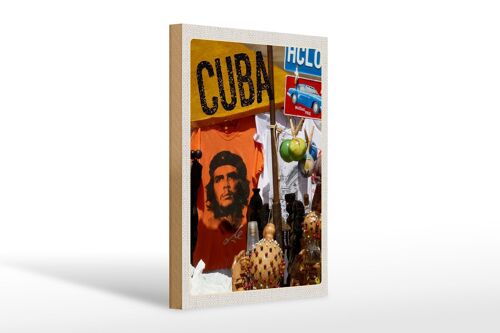 Holzschild Reise 20x30cm Cuba Karibik Che Guevara Havanna