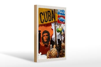 Panneau en bois voyage 20x30cm Cuba Caraïbes Che Guevara La Havane 1