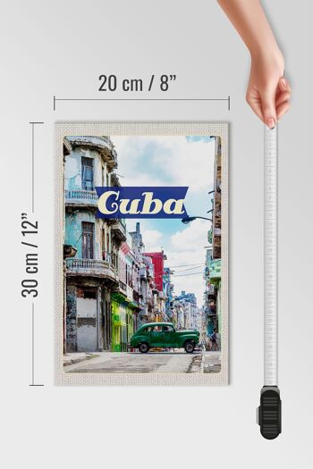 Panneau en bois voyage 20x30cm Cuba Caraïbes peinture vacances 4
