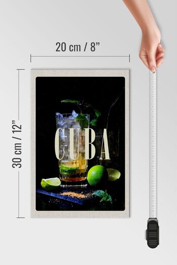 Panneau en bois voyage 20x30cm Cuba Caraïbes Cocktail Lime panneau en bois 4