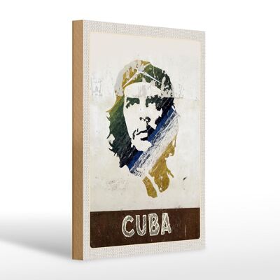 Holzschild Reise 20x30cm Cuba Karibik Che Guevara Frieden