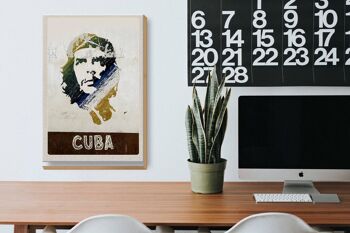 Panneau en bois voyage 20x30cm Cuba Caraïbes Che Guevara Paix 3