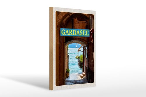 Holzschild Reise 20x30cm Gardasee Italien See Urlaub Sommer