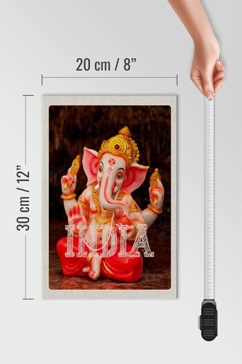 Panneau en bois voyage 20x30cm Inde sculpture Ganesha Dieu Hindou 4