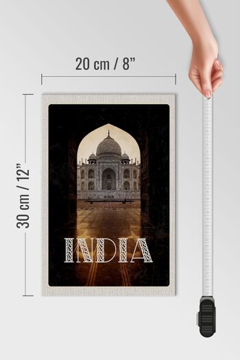 Panneau en bois voyage 20x30cm Inde Temple Hindouisme New Delhi 4