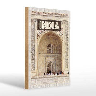 Cartello in legno da viaggio 20x30 cm Ingresso moschea India Islam