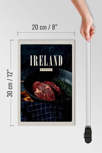 Panneau en bois voyage 20x30cm Irlande steak poivre frit 4