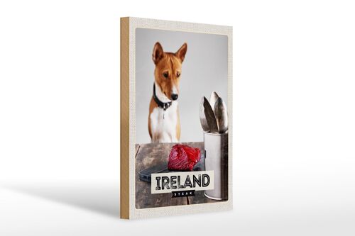 Holzschild Reise 20x30cm Irland Europa Steak Hund Insel