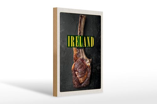 Holzschild Reise 20x30cm Irland Irisches Anbus Tomahawk Steak