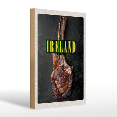 Holzschild Reise 20x30cm Irland Irisches Anbus Tomahawk Steak