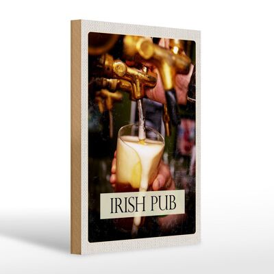 Panneau en bois voyage 20x30cm Irlande bière irlandaise tradition alcool