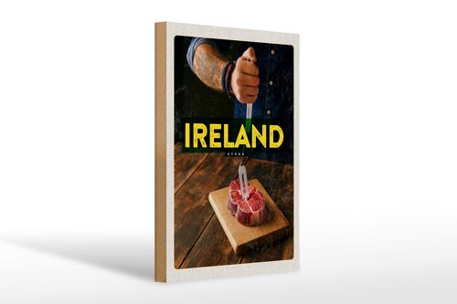Holzschild Reise 20x30cm Irland irländisches Hereford Steak