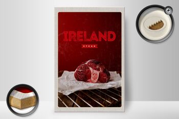 Panneau en bois voyage 20x30cm Irlande meilleur steak rouge au four 2