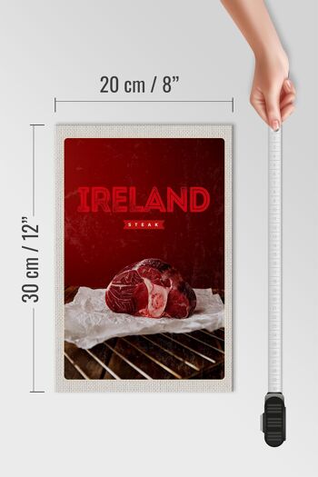 Panneau en bois voyage 20x30cm Irlande meilleur steak rouge au four 4