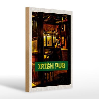 Targa in legno da viaggio 20x30 cm Pub irlandese Birra da pub irlandese