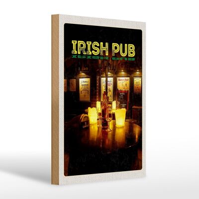 Letrero de madera Viaje 20x30cm Irlanda Pub irlandés Vino Alcohol