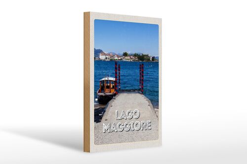 Holzschild Reise 20x30cm Lago Maggiore Luxus Insel Meer