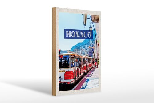 Holzschild Reise 20x30cm Monaco Frankreich Tour Innenstadt