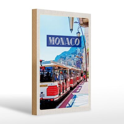 Holzschild Reise 20x30cm Monaco Frankreich Tour Innenstadt