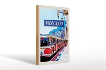 Panneau en bois voyage 20x30cm Monaco France tour centre ville 1