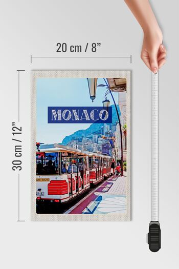 Panneau en bois voyage 20x30cm Monaco France tour centre ville 4