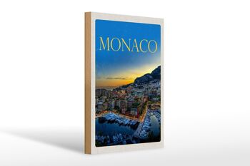 Panneau en bois voyage 20x30cm Monaco France yacht luxe 1