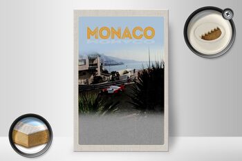 Panneau en bois voyage 20x30cm Monaco France course automobile plage 2