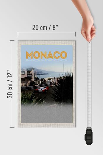 Panneau en bois voyage 20x30cm Monaco France course automobile plage 4