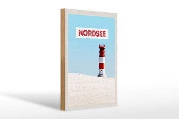 Panneau en bois voyage 20x30cm Mer du Nord Allemagne Phare marin 1